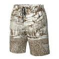 thumbnail image 5 of Disketp Men'S Swim Trunks Hawaiian Breathable Surf Beach Swimsuits Mesh Lining Beach Shorts With Pockets-Vineyard Landscape 1, 5 of 9