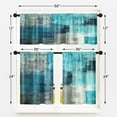 thumbnail image 2 of Turquoise Kitchen Curtains Valance and Tiers Set, Teal Abstract Short Window Curtains, Modern Art Painting Curtains Treatments Tiers Set for Window Decor 52" x 24", 2 of 6
