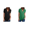 thumbnail image 1 of (Lot de 2) Rinsvye T-Shirts Décontractés à Col à Fermeture à Glissière Manches Longues pour Femmes, 1 of 6