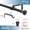 thumbnail image 3 of Urbanest Adjustable Single Curtain Rod Set Buckingham Finials – 5/8-Inch Diameter, With Black Rod, 48–84 Inches, 3 of 6