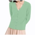 thumbnail image 4 of Ketyyh-chn99 Light Cardigan for Women Summer Fall Coat Women Cardigan Solid Button Down Long Sleeve Classic V Neck Knit Cardigan Sweater With Pockets Mint Green,L, 4 of 5