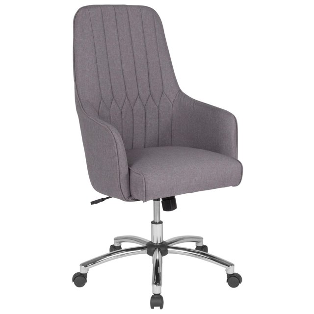 Albi Home and Office Upholstered High Back Chair in Beige Fabric