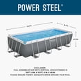 thumbnail image 4 of Bestway Power Steel 18' x 9' x 48” Metal Frame Above Ground Pool, Gray, 4 of 15