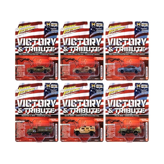 "Military" Set A of 6 pieces 2025 Release 1 Limited Edition 1/64 Diecast Models by Johnny Lightning