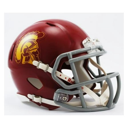 USC Speed Mini Football Helmet - New in Clear Box - Officially Licensed Collectible - Trojan Football Fan Gift - Display Case Included Medium