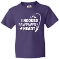 thumbnail image 3 of Inktastic I Hooked Pawpaw's Heart with Fishing Rod Youth T-Shirt, 3 of 5