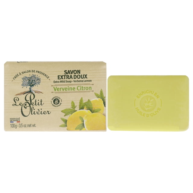 Jabón extra suave - Verbena y limón de Le Petit Olivier para unisex - Jabón de 3,5 oz