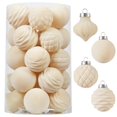 thumbnail image 1 of Wironlst Adornos de terciopelo para árbol de Navidad, 4 estilos de bolas de Navidad de terciopelo mate flocado, decoración inastillable para árbol de Navidad, boda, fiesta, hogar (2.36 pulgadas, 25 un, 1 of 1