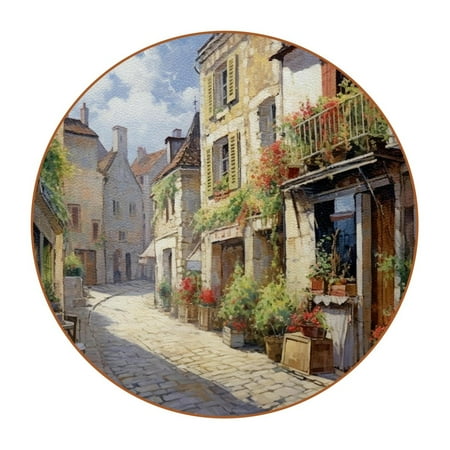 

Coasters for Drinks Cups Place Mats for Home Decor Desk Coaster 6-Pc European Architectural Landscape Country