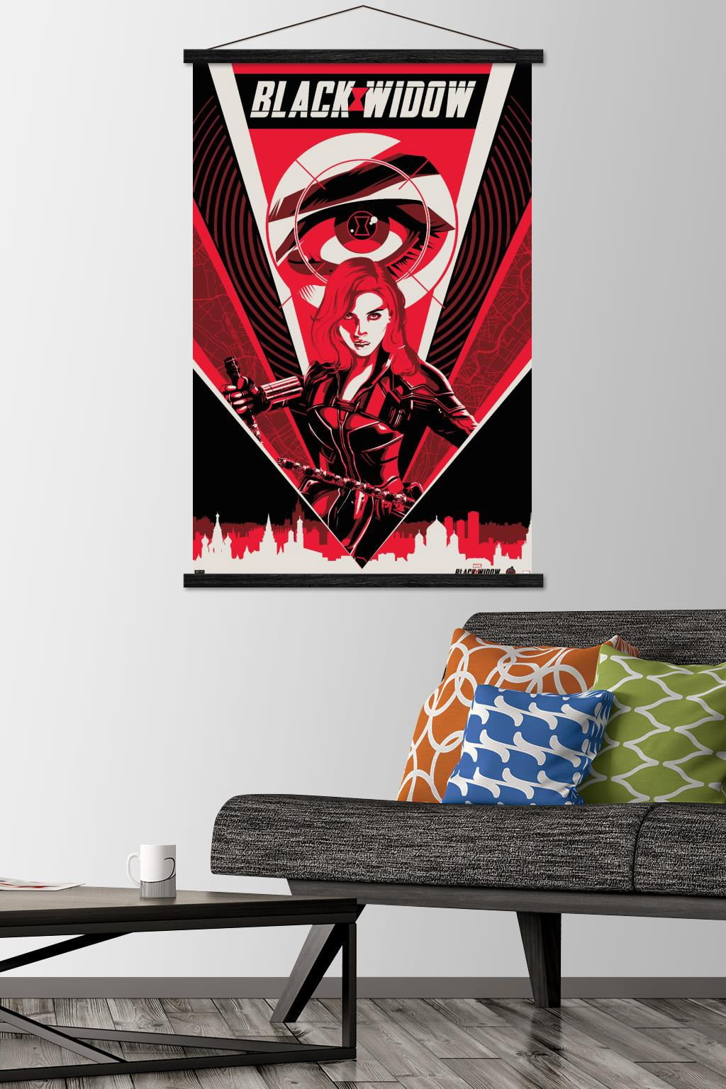 Marvel Cinematic Universe - Black Widow - Eye Wall Poster with Wooden Magnetic Frame, 22.375" x 34"