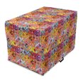 thumbnail image 1 of Vintage Tribal Dog Crate Cover, Vivid Geometric Ornament with Petals Motif in Psychedelic Colors, Easy to Use Pet Kennel Cover for Medium Large Dogs, 35" x 23" x 27", Multicolor, by Ambesonne, 1 of 6