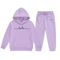 thumbnail image 4 of WRTFVZA Girls 2 Piece Outfits Hoodie Sweatsuit Sets Oversized Sweatshirt and Baggy Fall Fashion Sweatpant with Pockets, 4 of 4