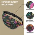 thumbnail image 5 of Fanny Pack Neon Halloween Pumpkins Pattern Waist Pack Bag,Running Cross Bag,Waterproof Large Fanny Packs for Women Men for Travel Running Hiking Cycling, 5 of 6