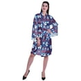 thumbnail image 3 of Moomaya Printed Womens Kimono Sleeve Robes Satin Silk Getting Ready Bridal Robe Coverup, 3 of 7