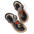 thumbnail image 4 of SWQZVT Womens Flat Sandals Boho Sandals for Woman Dressy Summer Casual Thong Beach Sandals Black Shoes 2024, 4 of 7