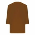 thumbnail image 5 of Aboser 3/4 Sleeve Tops for Women Summer Basic Shirts Solid Color V Neck Tee Shirt Casual Loose Fits Blouses Cozy Soft Tunic Top Coffee XXL, 5 of 5