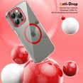 thumbnail image 6 of Magnetic for iPhone 16 Clear Case Compatible with Magsafe Military-Grade Protection Shockproof Phone Bumper,Anti-Scratch Drop Proof Anti-Fingerprint Clear Hard Back Cover Back,Red, 6 of 9