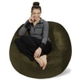 thumbnail image 3 of Sofa Sack Bean Bag Chair, Memory Foam Lounger with Microsuede Cover, Kids, Adults, 4 ft, Olive, 3 of 7