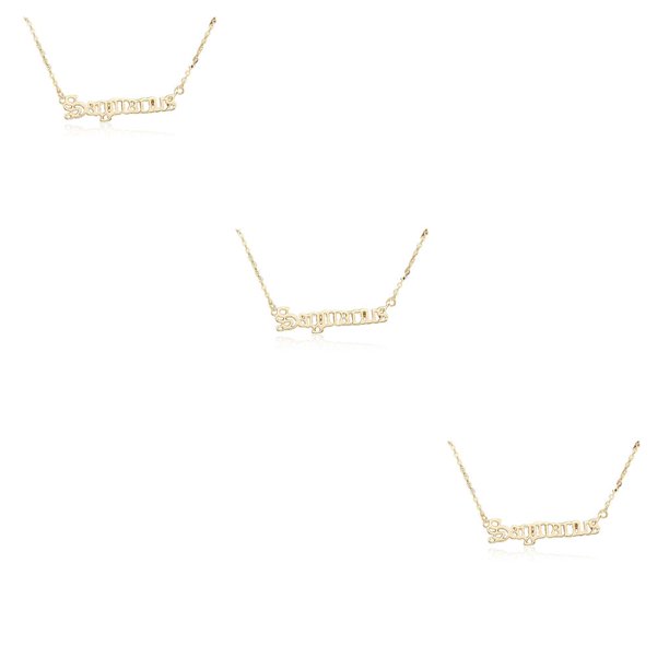 Qarigey Doce signos del zodiaco encanto constelaciones tema collar del zodiaco DIY único elegante con tarjeta de exhibición colgante Sagitario dorado 3Conjunto