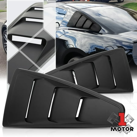 Mustang Xenon Side Scoops - Black 1/4 Quarter Side Window Louvers Scoop Cover Vent for 05-14 Ford Mustang 06 07 08 09 10 11 12 13