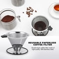 thumbnail image 6 of Pour Over Coffee Dripper Filter, Reusable Stainless Steel Pour Over Coffee Maker Cone,Paperless Coffee Filter,Coffee Mesh Filters for 1-4 Cup, 6 of 8