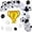 WHITE D, variant on 9 Pcs Soccer Balloon Arch Set – Themed Party Garland with Trophy & Soccer Balloons.