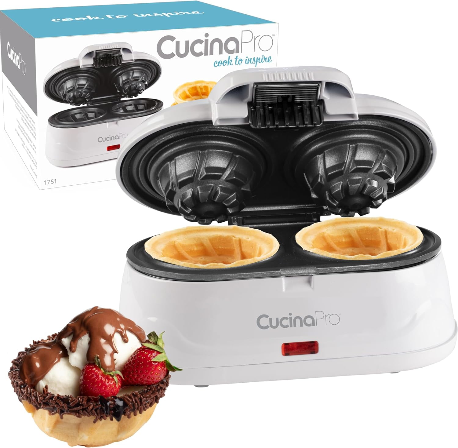 CucinaPro Bubble Waffle Maker- Non-stick Electric Egg Waffler