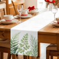 thumbnail image 5 of Green Leaves Cotton Linen Table Runner for Dining Kitchen, Summer Botanical Watercolor Leaf Farmhouse Wedding Outdoor Party Tablerunners, Dresser Scarf Coffee Tablecloth Runners 13x120 Inches, 5 of 9