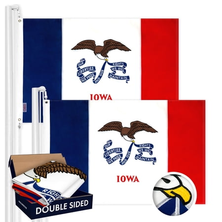 Iowa IA State Flag 3x5FT 2-Pack Double-sided Embroidered Polyester By G128