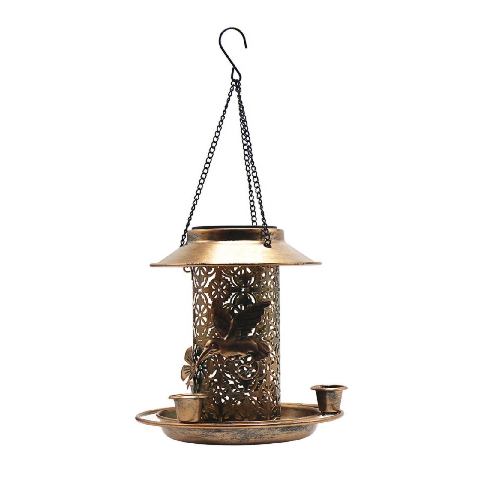 Hummingbirds Feeders Solar Bird Feeders For Outdoor Hangings Squirrels Proof Hummingbirds Water Bottle Iron Bird Feeders