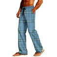 thumbnail image 6 of talentlend Plaid Pajama Pants for Men Drawstring Lounge Pant Soft Sleepwear Elastic Waist Bottoms with Pockets, 6 of 7