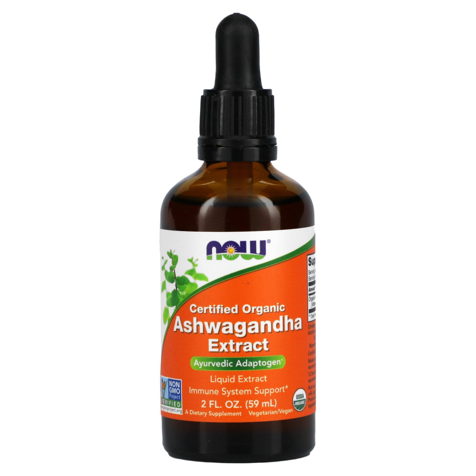 Certified Organic, Ashwagandha Extract, 2 fl oz (59 ml), NOW Foods