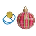 thumbnail image 3 of Bola inflable navideña grande BLESIY PVC Cuadrícula roja, 3 of 8