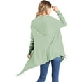 thumbnail image 2 of Love Tree Women's Soft Cozy Fringe Convertible Poncho Cardigan (Mint, Small), 2 of 2