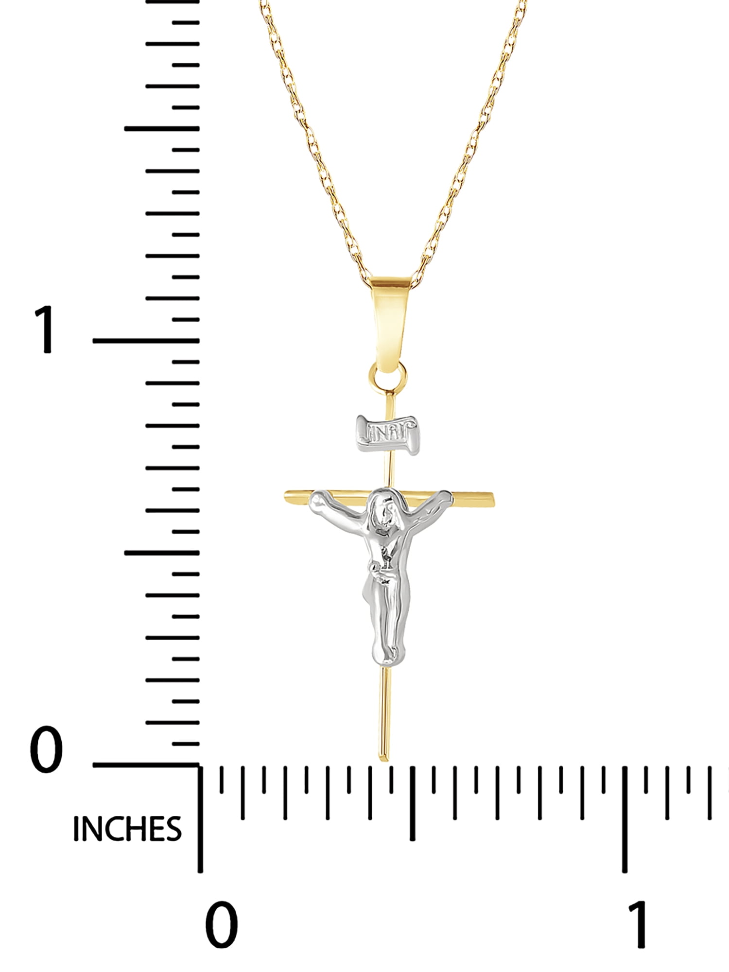 Brilliance Fine Jewelry Women's 10kt Gold Cross Pendant, 18"