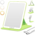 thumbnail image 1 of Rechargeable Travel Makeup Mirror Portable Travel Lighted Makeup Mirror with Color Modes Dimmable Compact Tabletop LED Vanity Mirror with Touch Screen, 1 of 9