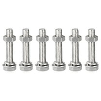 Uxcell M8 x 40mm 304 Stainless Steel Hex Head Screws Bolts, Nuts, Flat & Lock Washers Kits 6 Sets