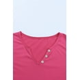thumbnail image 3 of ABPHQTO Top de mujer rosa con escote en pico y botones de manga larga, 3 of 5