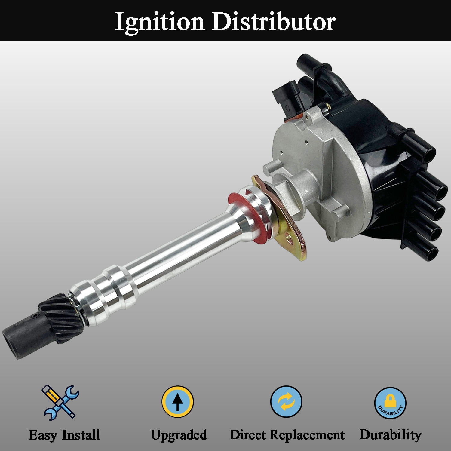 Ignition Distributor for 1996-2002 Chevy GMC Cadillac Isuzu with Vortec V8 5.0L 5.7L, Replaces 93441558 1104058 12570425, Direct Fit Ignition Distributor with Cap & Rotor