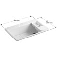 thumbnail image 7 of Kohler K-5871-1A2 Riverby 33" Single Basin Top-Mount Enameled Cast-Iron Kitchen Sink -, 7 of 7
