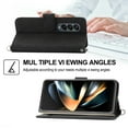 thumbnail image 5 of Nalacover Case for Samsung Z Fold4, PU Leather Wallet Phone Crossbody Flip Case with Credit Card Holder and Shoulder Wrist Strap Magnetic Stand Shockproof Cover for Samsung Galaxy Z Fold4, Black, 5 of 14