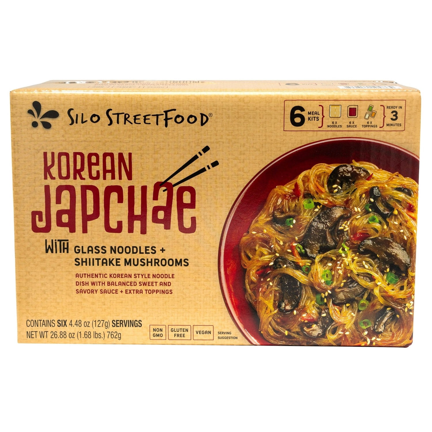 チャイションプー　極上　楊枝素材　6900g Silo Street Food, Korean Japchae, 6-ct, Vegan, Gluten Free