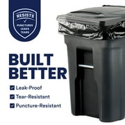 Plasticplace 95-96 Gallon Heavy Duty Black Trash Bags - Contractor Grade, Extra Large Garbage Bags for Construction & Outdoor Trash Cans, 1.2 Mil Thick, 61” x 68” (15 Count Roll)