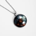thumbnail image 4 of Halloween Castle Glass Design Circular Pendant Necklace - Stylish Women's Fashion Jewelry by XYZ Brand, 4 of 5
