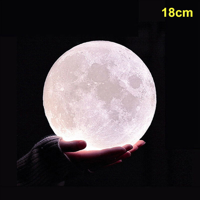 3D Moon Lamp Moonlight USB LED Night Lunar Light Touch 16 Color Changing+Remote
