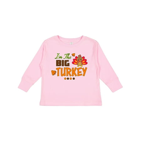 

Inktastic Thanksgiving Im the Big Turkey Gift Toddler Boy or Toddler Girl Long Sleeve T-Shirt