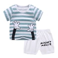 thumbnail image 1 of Diseñador de la marca Ropa de dibujos animados Mickey Mouse Baby Boy Ropa de verano Camiseta + pantalones cortos Baby Girl Conjuntos de ropa informal Tan Jianjun unisex, 1 of 2