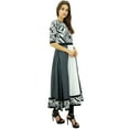 thumbnail image 1 of Phagun Kurta Ethnique en Coton Imprimé Designer Tunique Anarkali Grise Kurti Robe-8, 1 of 1