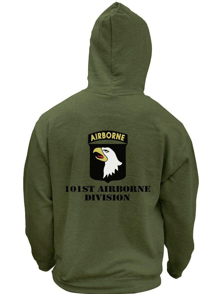 Gjdv U.S Army Veteran 101st Airborne Mens Front Pocket Pullover Cotton Hoodie Sweatshirts