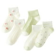 thumbnail image 2 of Delliss Girl's 5 Pairs Summer Trendy Print New Style Ruffle Thin Socks Comfy Soft Daily Socks, 2 of 3